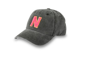 Initial Hat - Washed Black/Neon Pink