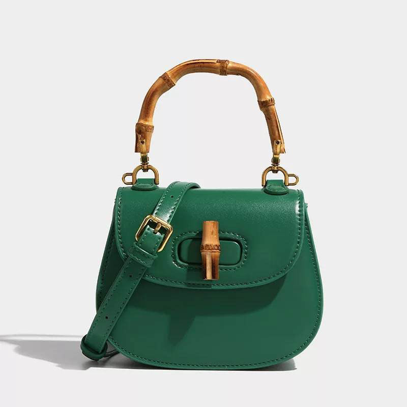 Mini bamboo handbag - Green