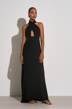 Load image into Gallery viewer, Maxi Criss Cross Halter Cut Out- Black