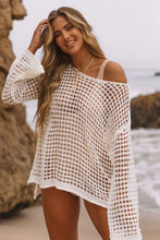 Load image into Gallery viewer, FINAL SALE,Cut Out Knitted Blouse Bikini Cover Up - White