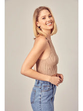 Load image into Gallery viewer, SAMPLE, Halter Ribbed Knit Tank Top - Beige