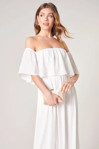 SAMPLE, Enamored Off the Shoulder Ruffle Dress - Off White