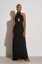 Load image into Gallery viewer, SAMPLE Maxi Criss Cross Halter Cut Out- Black