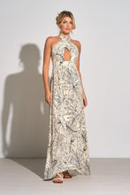 Load image into Gallery viewer, SAMPLE Maxi Criss Cross Halter Cut Out - Tropic/Natural Black