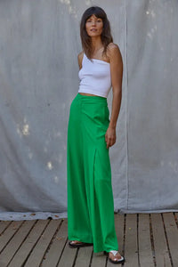 SAMPLE, High Waisted Wide Leg Trouser Pant - Green