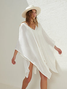 SAMPLE Ava Kimono - White Stripes