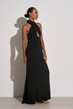 Load image into Gallery viewer, SAMPLE Maxi Criss Cross Halter Cut Out- Black
