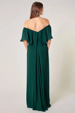 Load image into Gallery viewer, SAMPLE, Enamored Off the Shoulder Ruffle Dress - Emerald Green