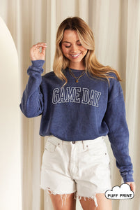 GAME DAY Puff Mineral Washed Graphic Sweatshirt (Click for more colors)
