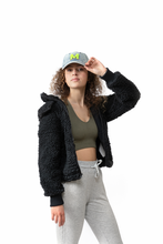 Load image into Gallery viewer, SAMPLE Initial Hat - Denim/Neon Yellow