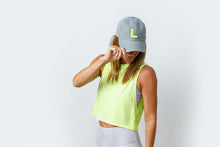 Load image into Gallery viewer, Initial Hat - Washed Grey/Neon Yellow