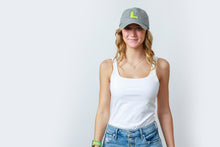 Load image into Gallery viewer, Initial Hat - Washed Grey/Neon Yellow