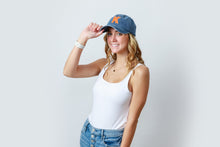 Load image into Gallery viewer, Initial Hat - Washed Navy/Neon Orange