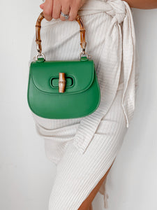 Mini bamboo handbag - Green
