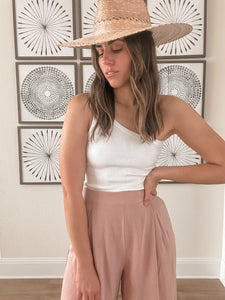 Flowy Wide Pull On Pants - Antique Rose