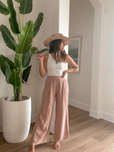 Load image into Gallery viewer, Flowy Wide Pull On Pants - Antique Rose