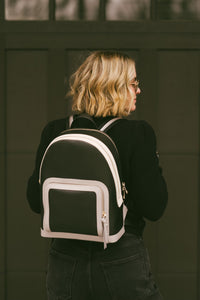 BR x S+S Genuine Leather Backpack- Black