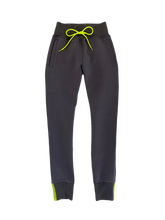 Load image into Gallery viewer, SAMPLE Vigeō Grey/Neon Yellow - Cropped Hoodie &amp; High Waisted Jogger Set