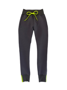 SAMPLE Vigeō Grey/Neon Yellow - Cropped Hoodie & High Waisted Jogger Set