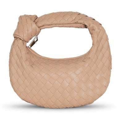 Luxe Knotted Faux Leather Woven Handbag