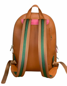 SAMPLE- BR x S+S Genuine Leather Backpack- Saddle
