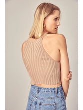 Load image into Gallery viewer, Halter Ribbed Knit Tank Top - Beige