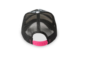 SAMPLE - Trucker Hat - Tie-Dye Black/Neon Pink