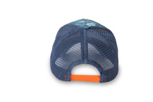 Load image into Gallery viewer, SAMPLE - Initial Trucker Hat - Tie-Dye Navy/Neon Orange
