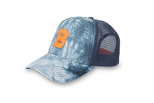 Load image into Gallery viewer, Initial Trucker Hat - Tie-Dye Navy/Neon Orange